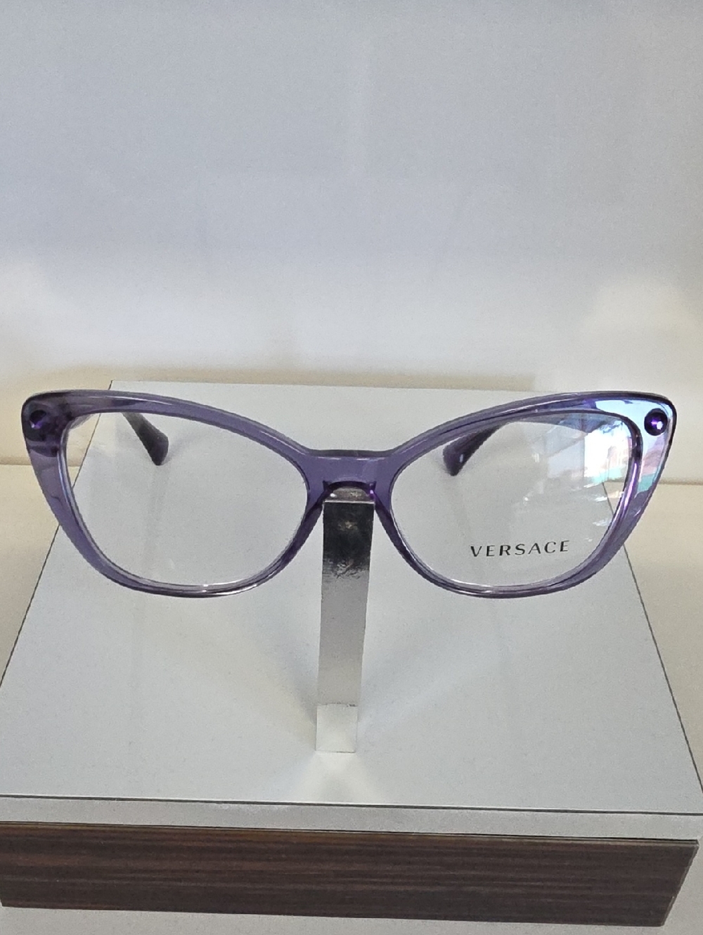 Versace Translucent Lavender Cat-Eye Women's Glasses